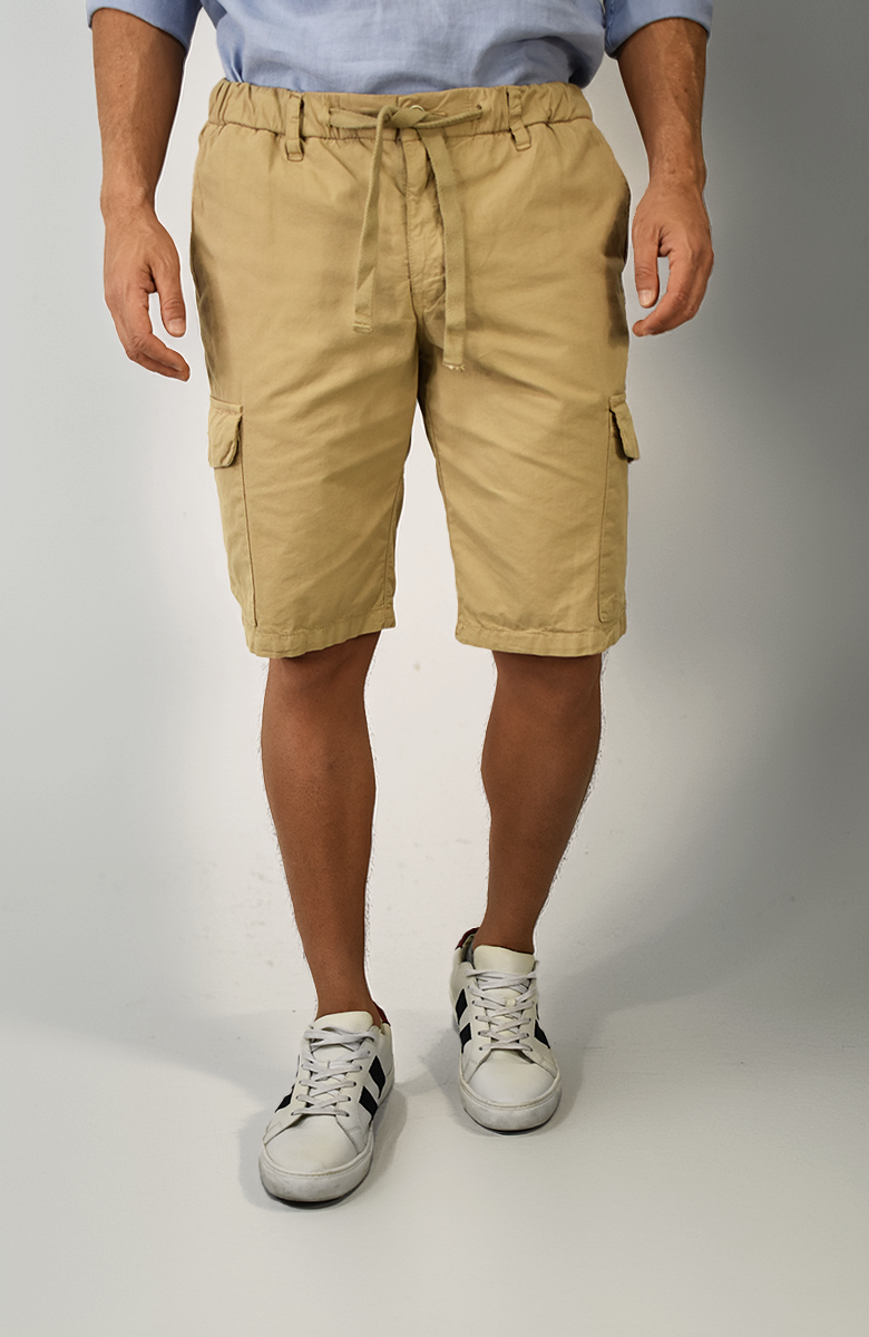 Bermuda Tipo Cargo Kaki Para Hombre