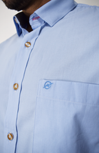 Camisa Manga Corta Azul para Hombre