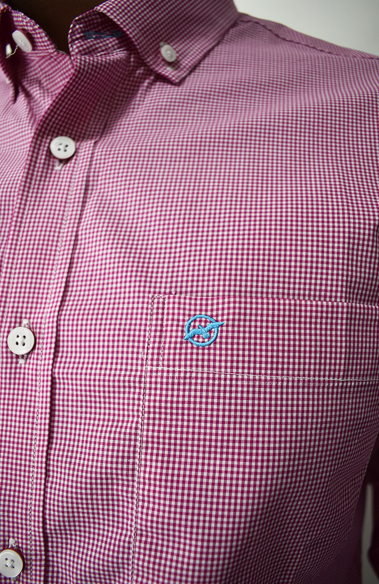 Camisa Manga Larga a Cuadros Rosada para Hombre