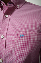 Camisa Manga Larga a Cuadros Rosada para Hombre