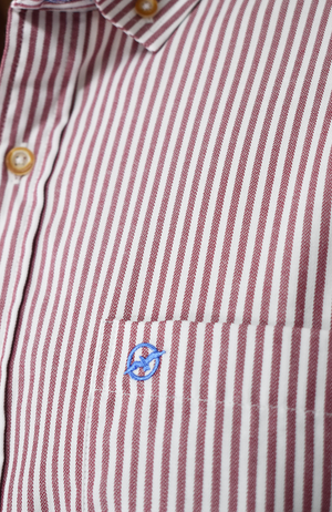 Camisa manga larga a rayas Rojo Para Hombre