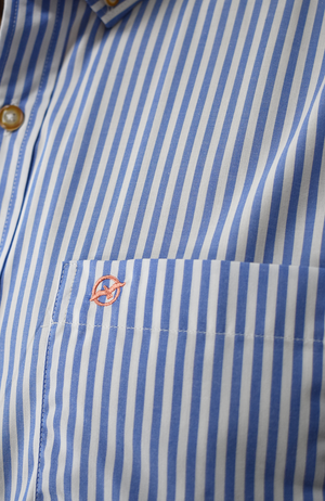 Camisa Manga Larga a rayas Azul para Hombre