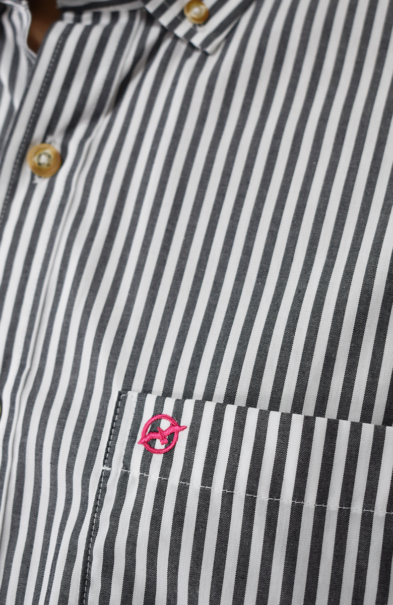 Camisa Manga larga a Rayas Negra para Hombre