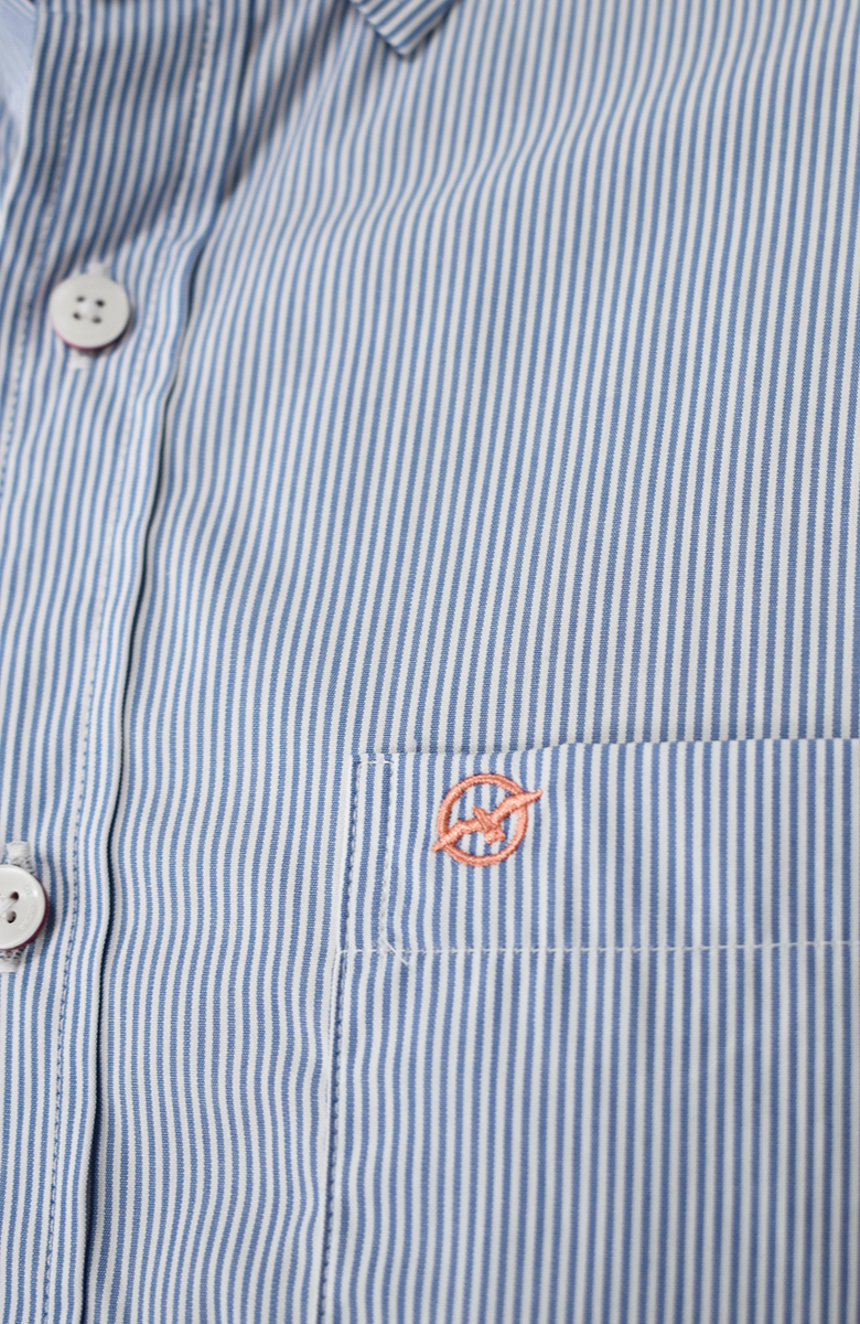 Camisa Manga larga a Rayas Azul para Hombre