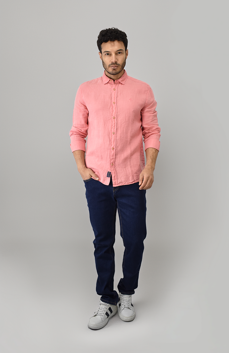 Camisa Manga Larga de Lino Confite para Hombre