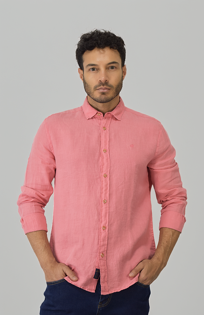 Camisa Manga Larga de Lino Confite para Hombre