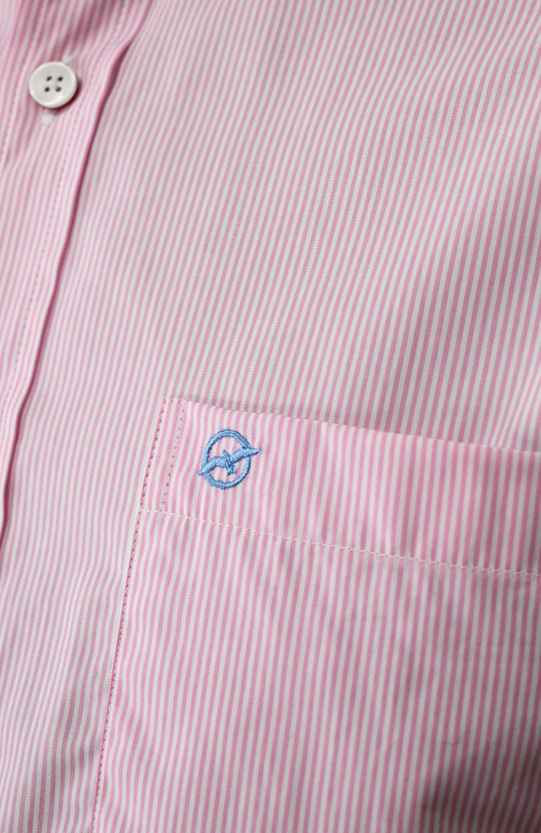 Camisa Manga Larga a Rayas Rosada para Hombre