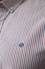 Camisa manga larga a rayas Azul-Roja Para Hombre