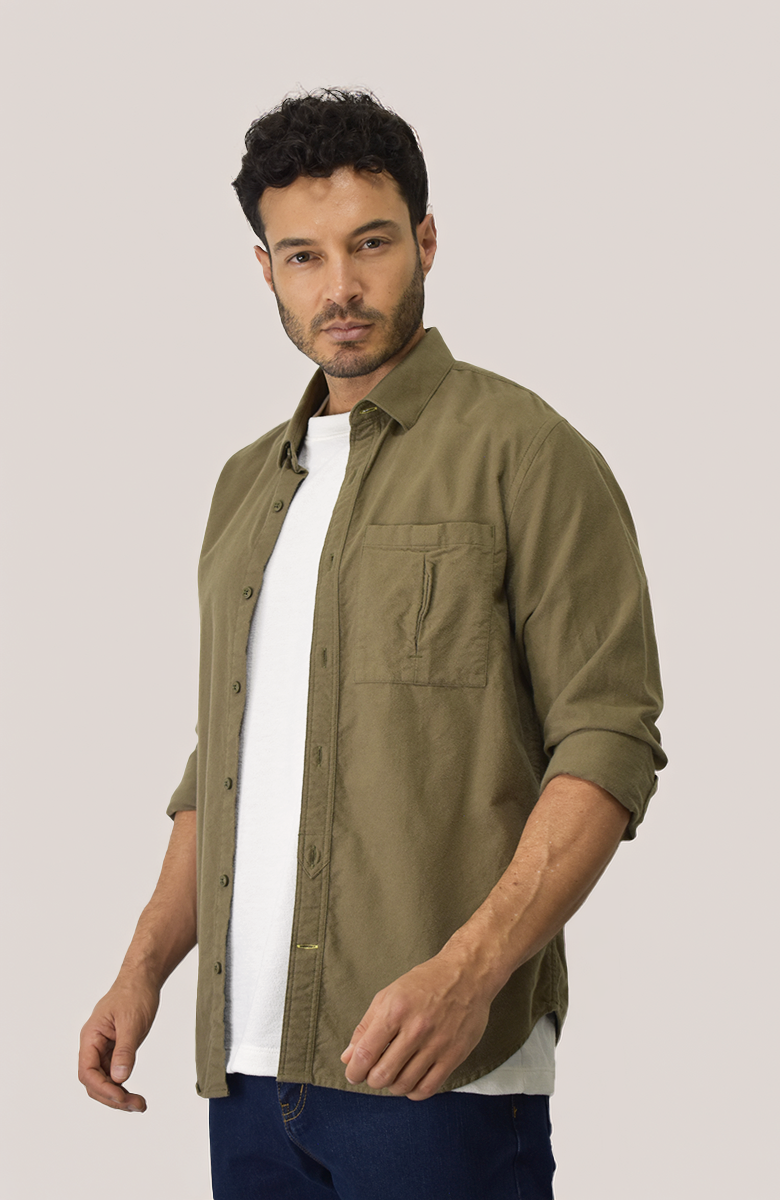 Sobrecamisa manga larga Verde para Hombre