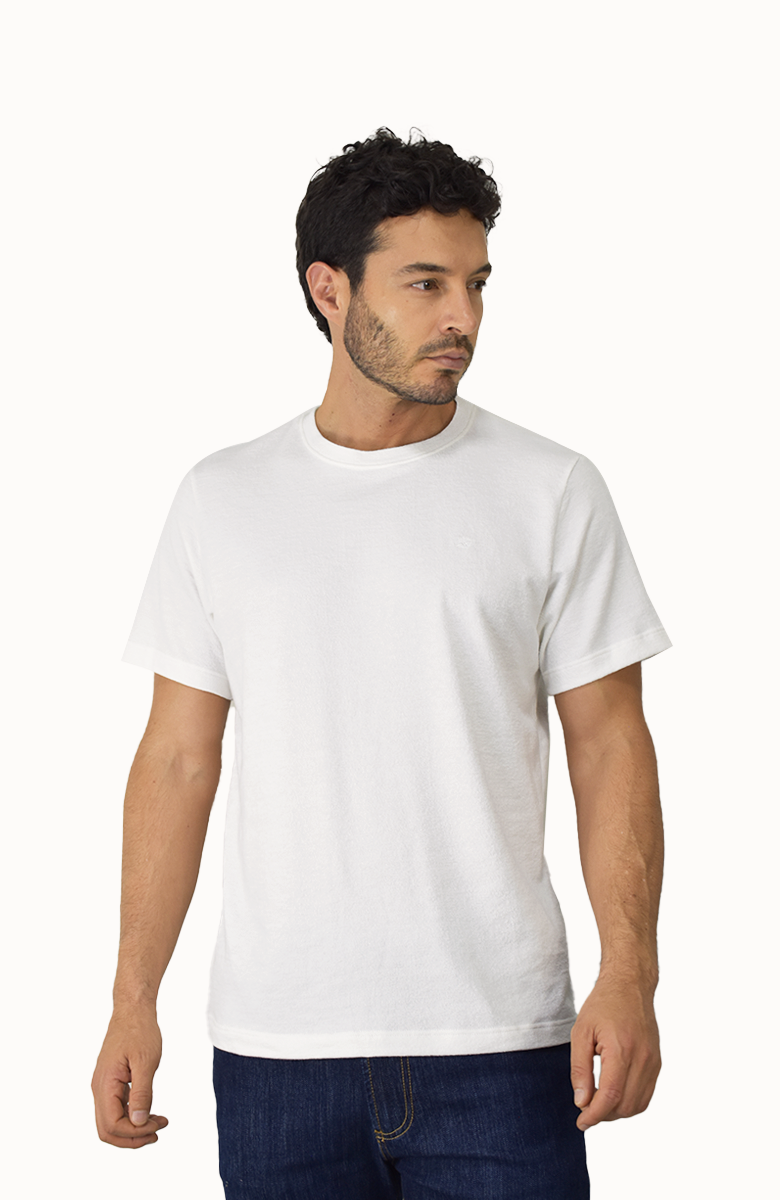 Camiseta de moda texturizada Blanca para Hombre
