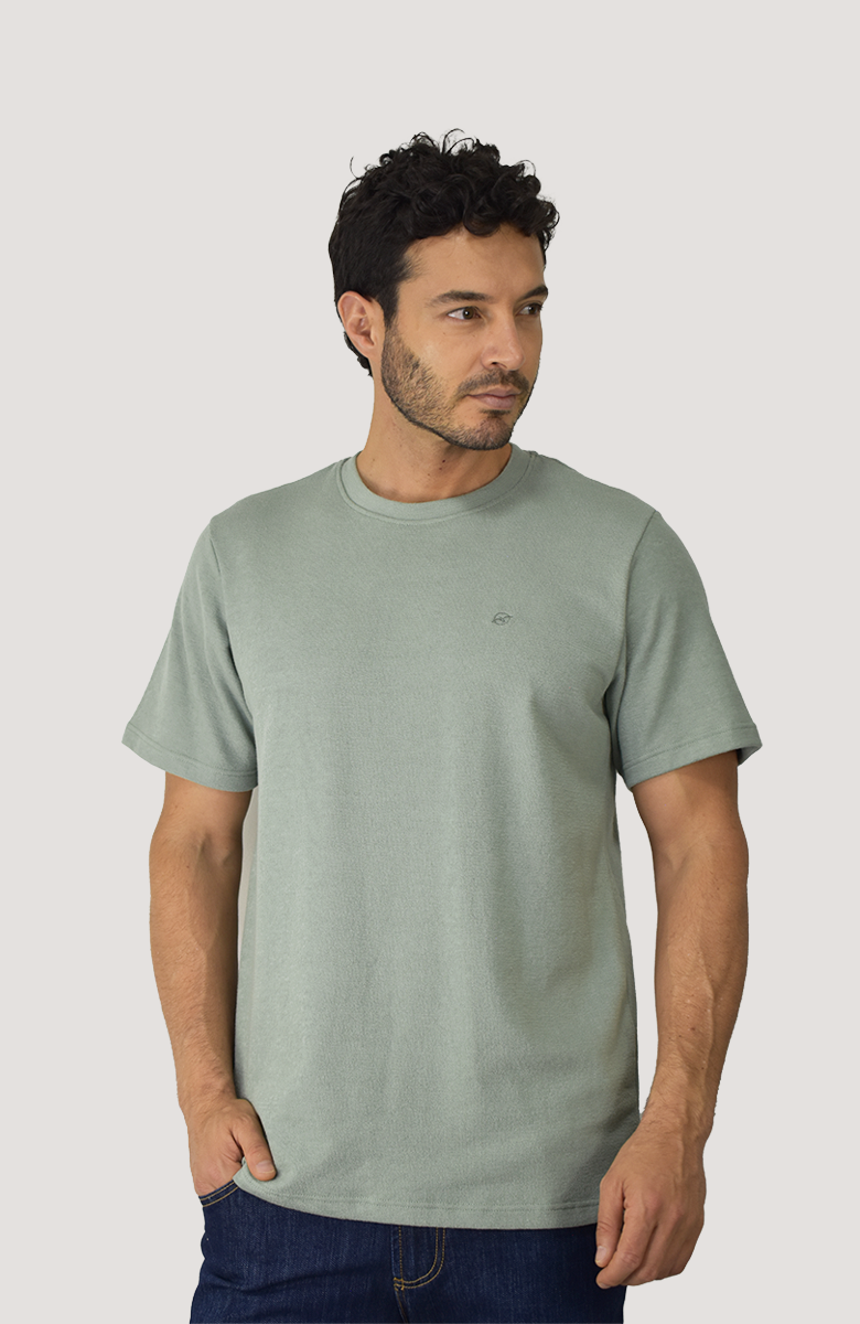 Camiseta de moda texturizada Verde para Hombre