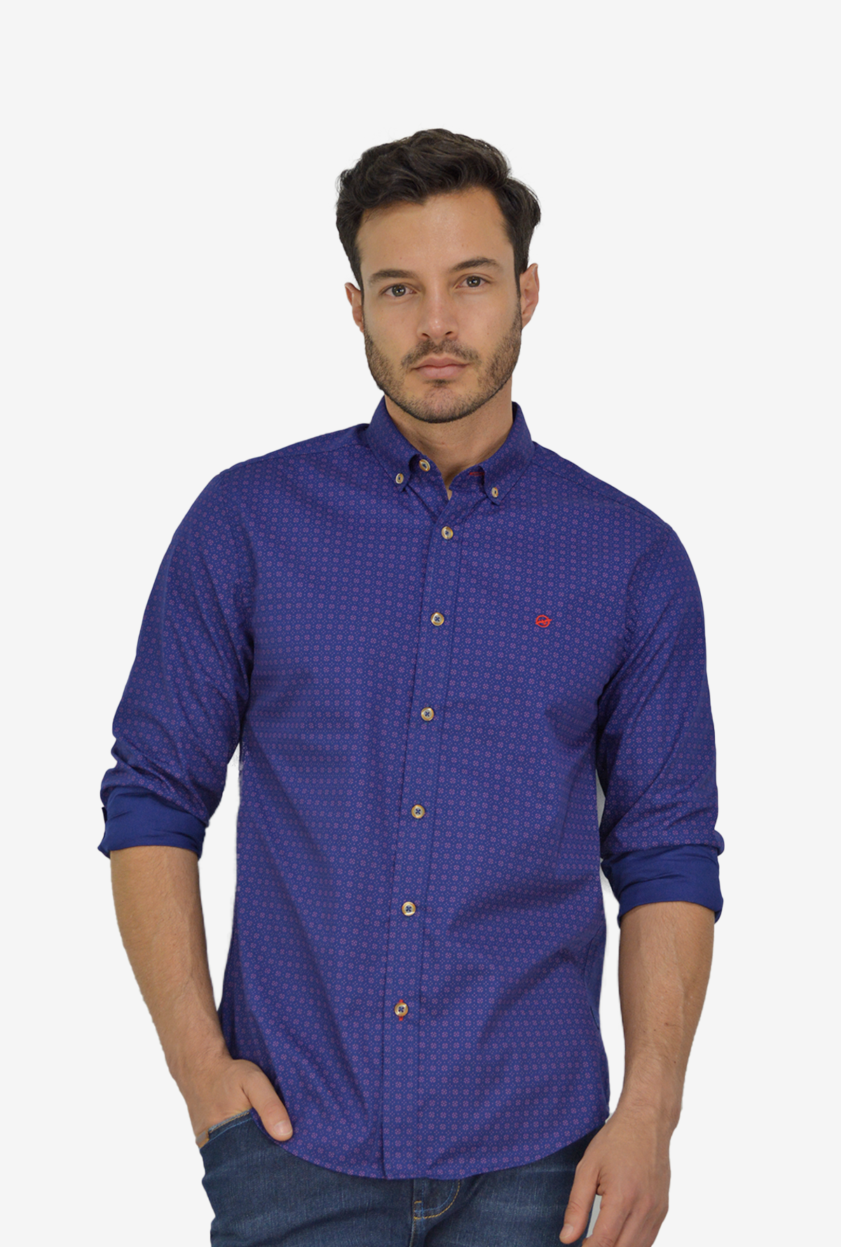 Camisa manga larga azul para hombre DMCMML07