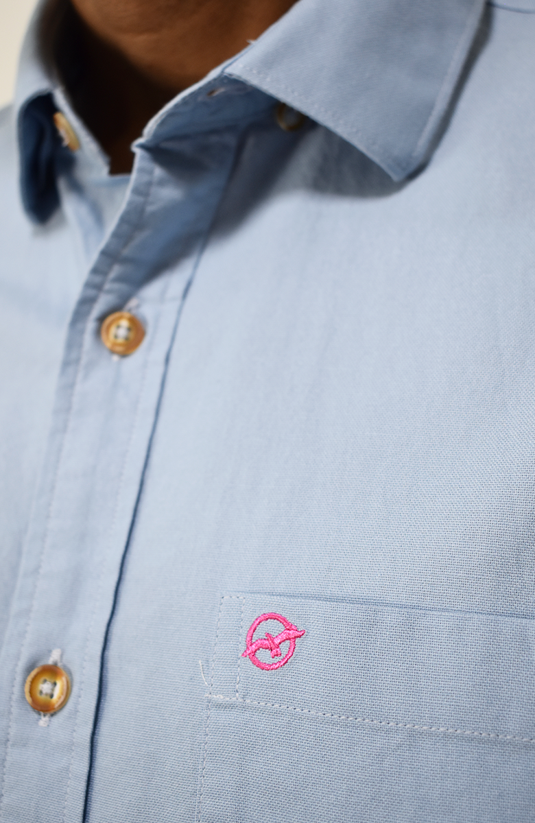 Camisa Manga Larga  Oxford Azul para Hombre