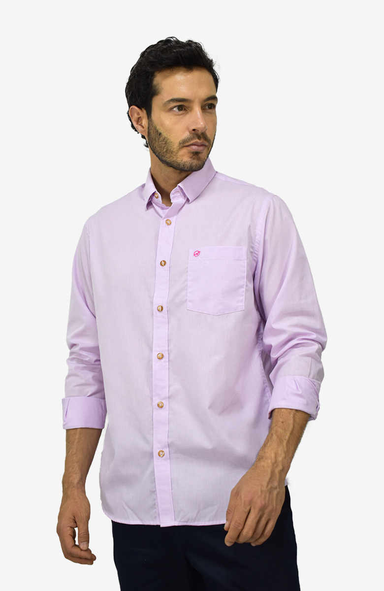 Camisa Manga larga a cuadros Rosada para Hombre