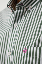 Camisa Manga larga a Rayas Verde para Hombre