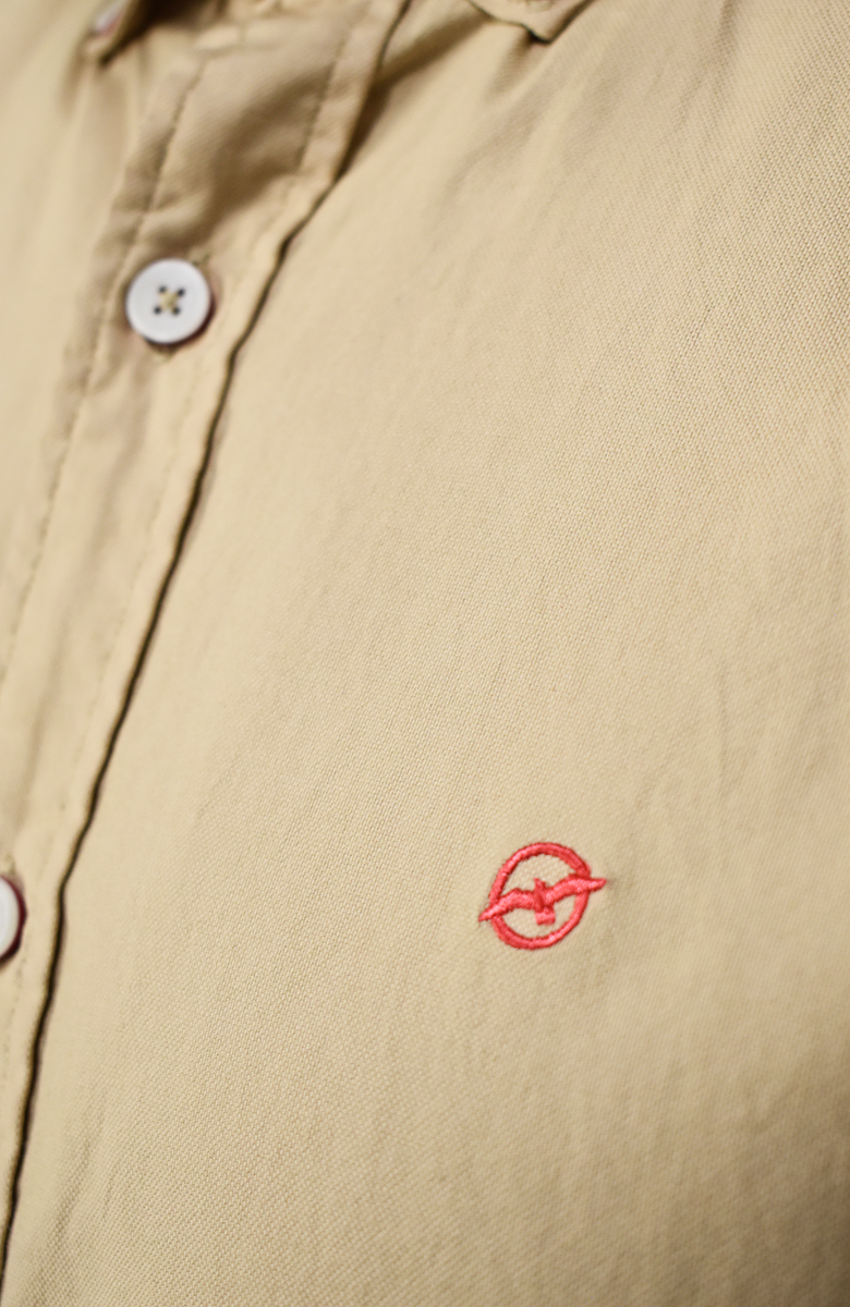 Camisa Manga Larga Oxford Kaki para Hombre