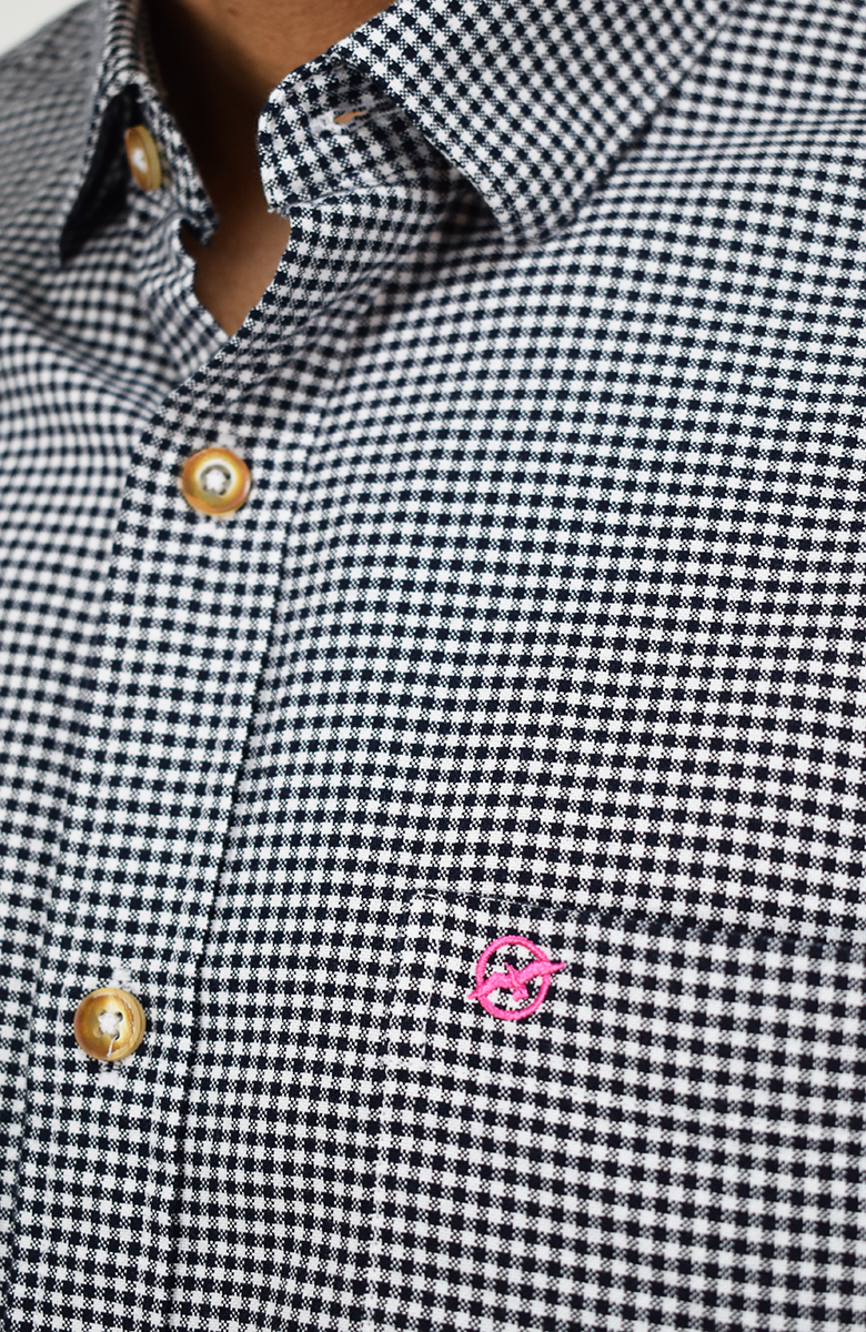 Camisa manga larga a Cuadros Negro para Hombre