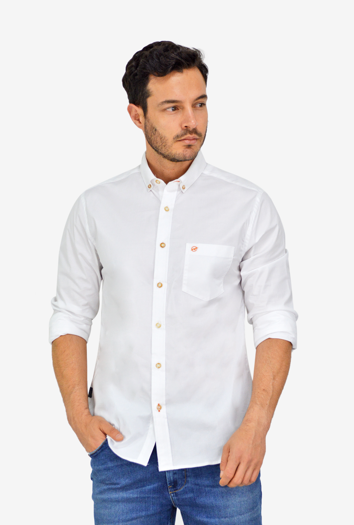 Camisa manga larga blanca en popelina DMCML15