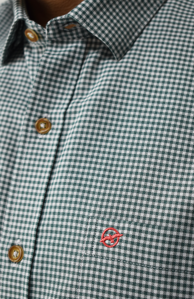 Camisa manga larga a Cuadros Verde para Hombre