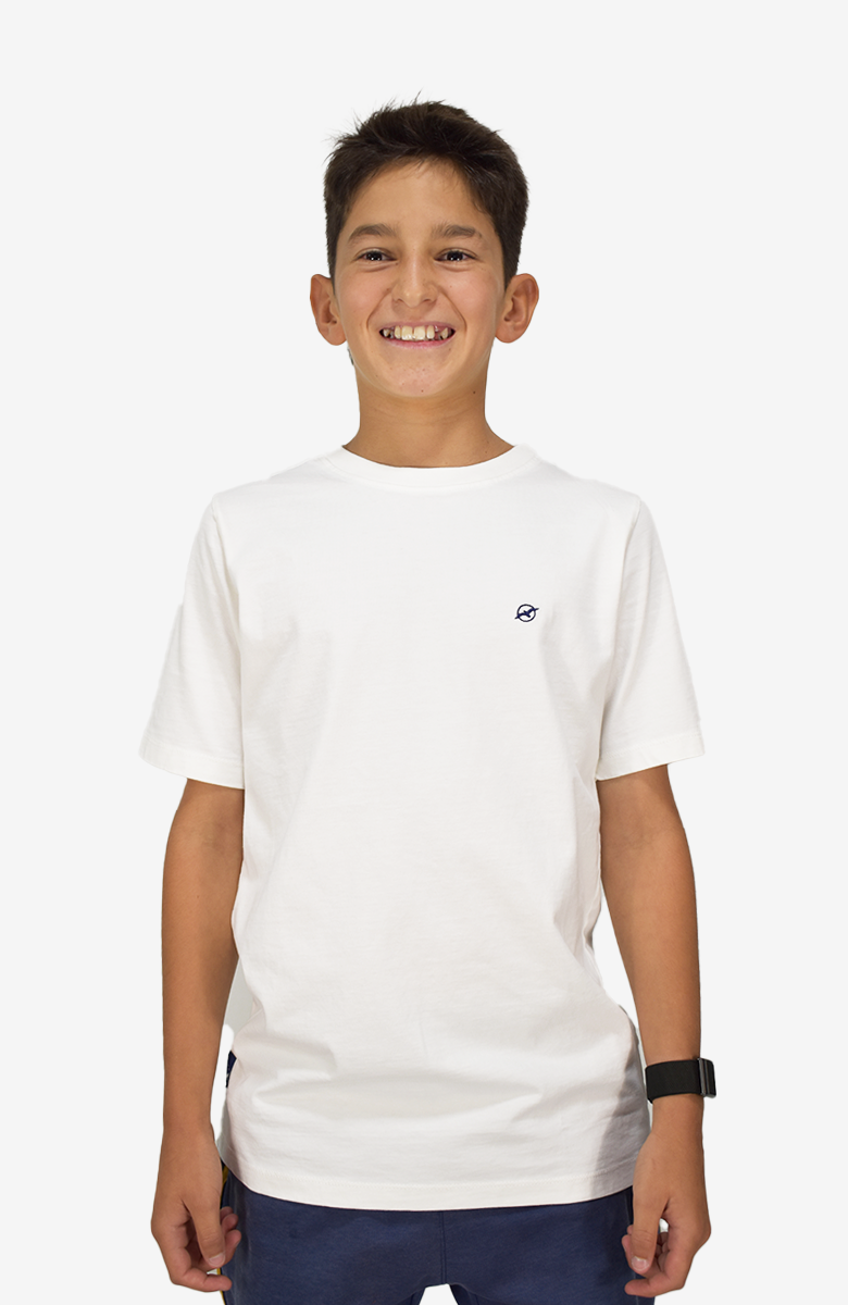 Camiseta básica niño color Marfil