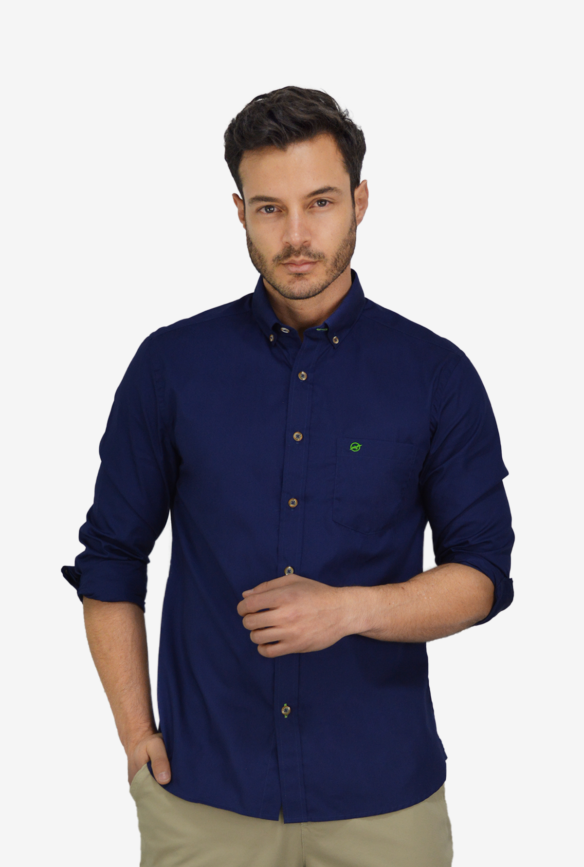 Camisa manga larga azul en popelina DMCML15