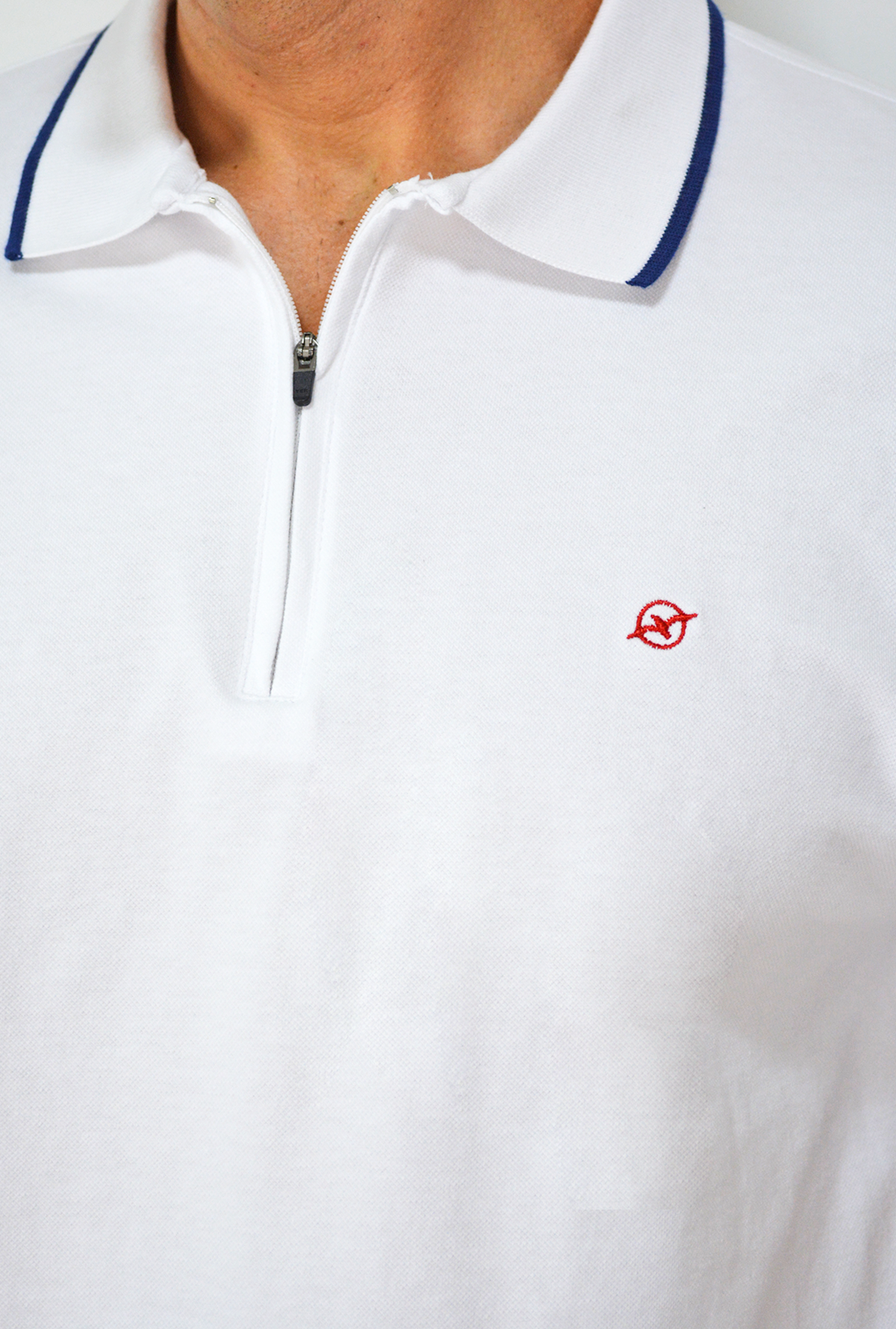Camiseta Tipo Polo Blanca Para Hombre DMP16