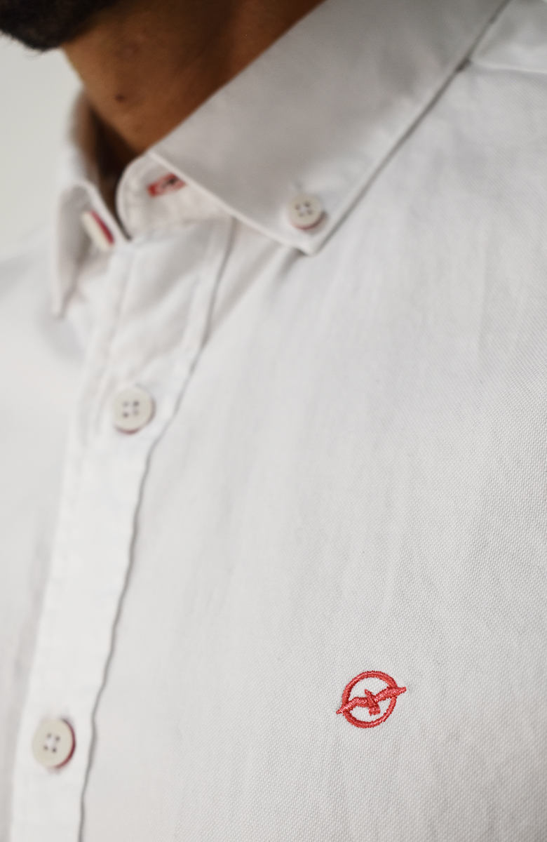 Camisa manga larga Oxford Blanco para Hombre