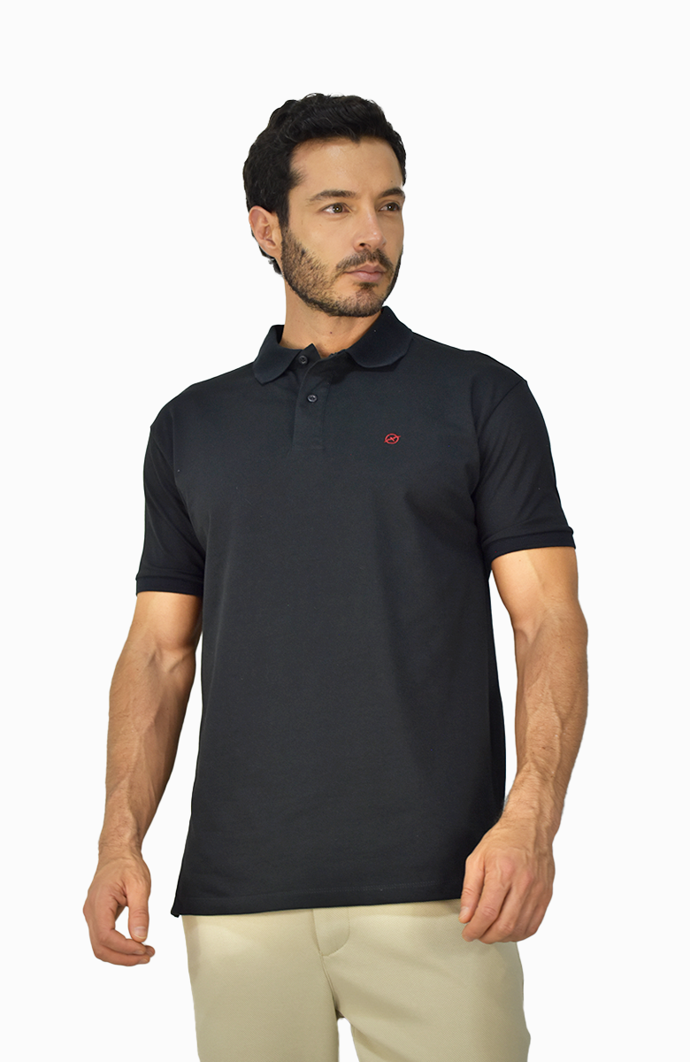 Camiseta tipo Polo Negro para Hombre