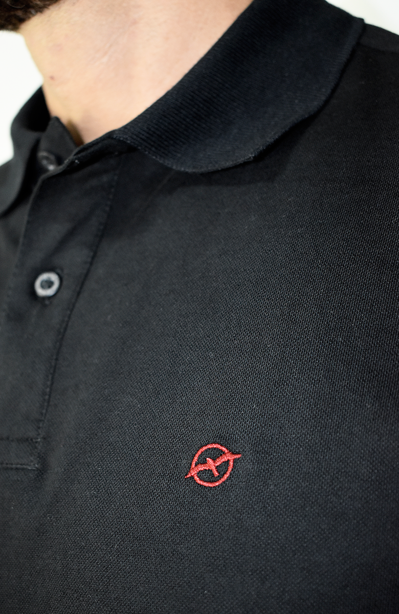 Camiseta tipo Polo Negro para Hombre