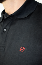 Camiseta tipo Polo Negro para Hombre