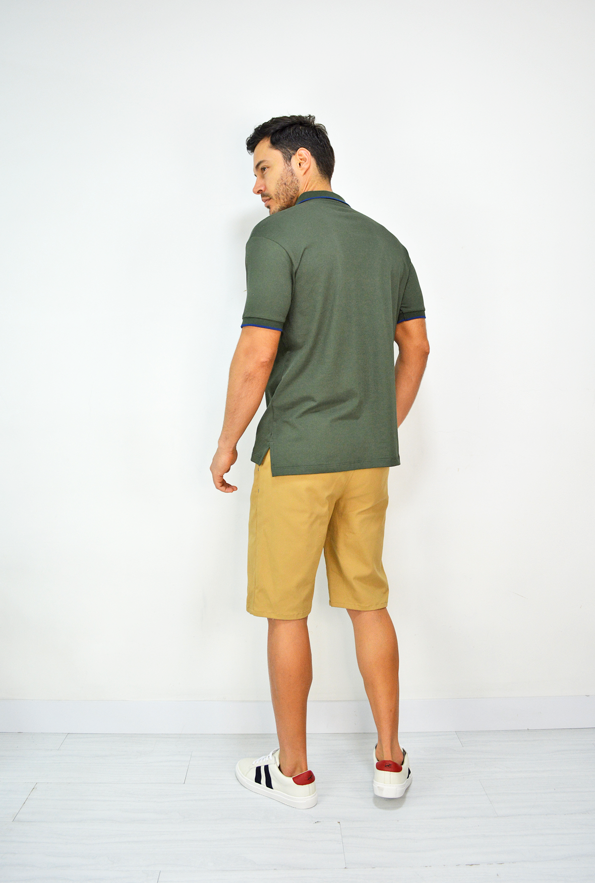 Camiseta Tipo Polo Verde Para Hombre DMP16