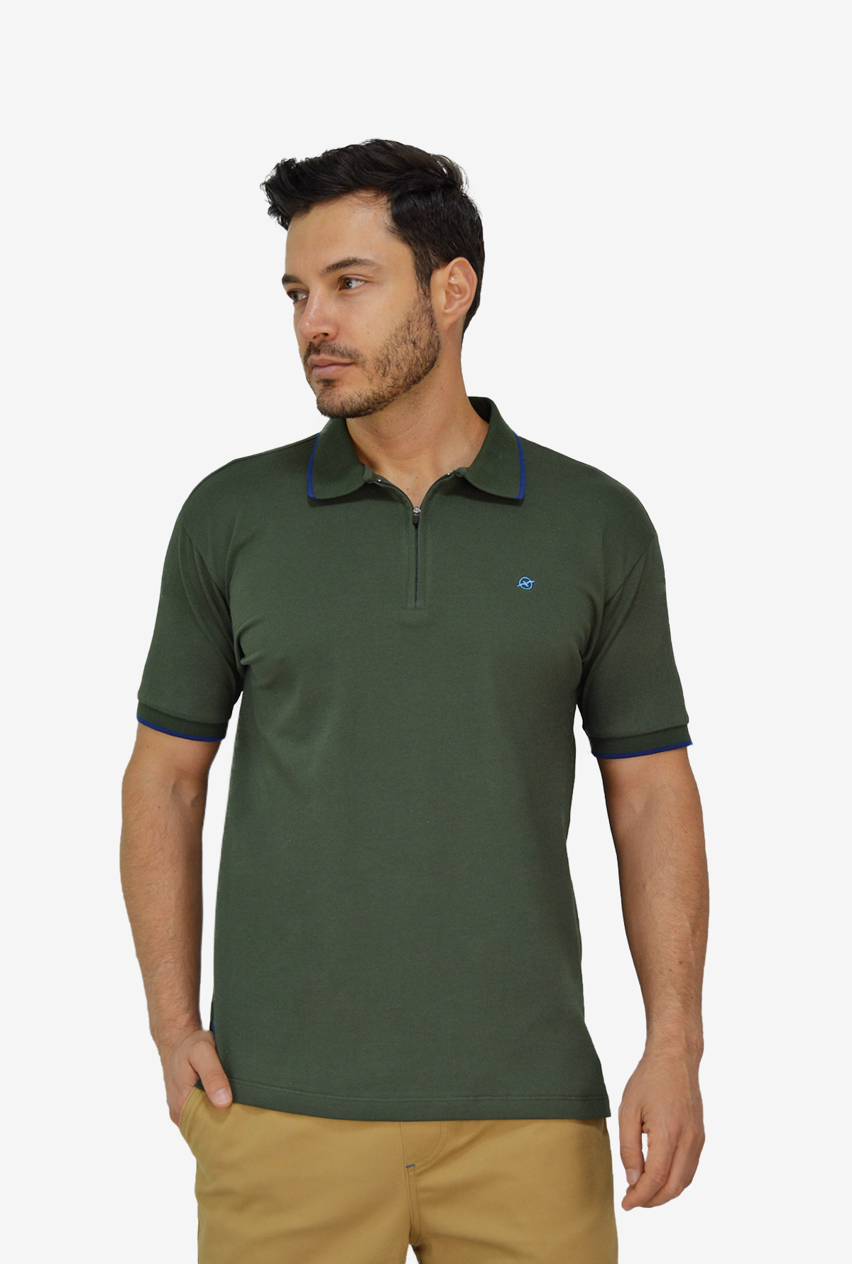Camiseta Tipo Polo Verde Para Hombre DMP16