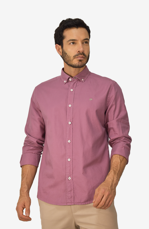 Camisa manga larga Oxford Violeta para Hombre