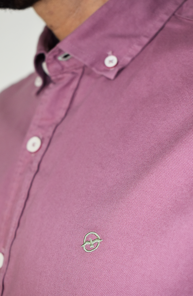 Camisa manga larga Oxford Violeta para Hombre