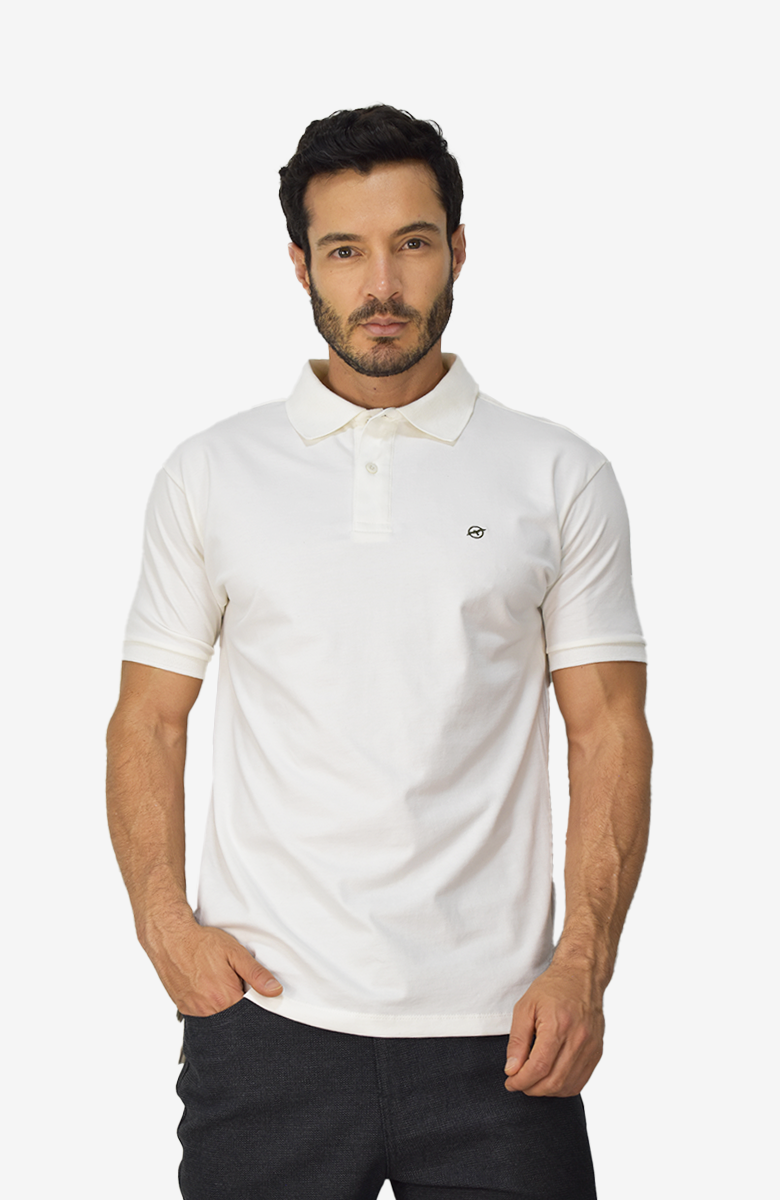 Camiseta tipo Polo Marfil para Hombre