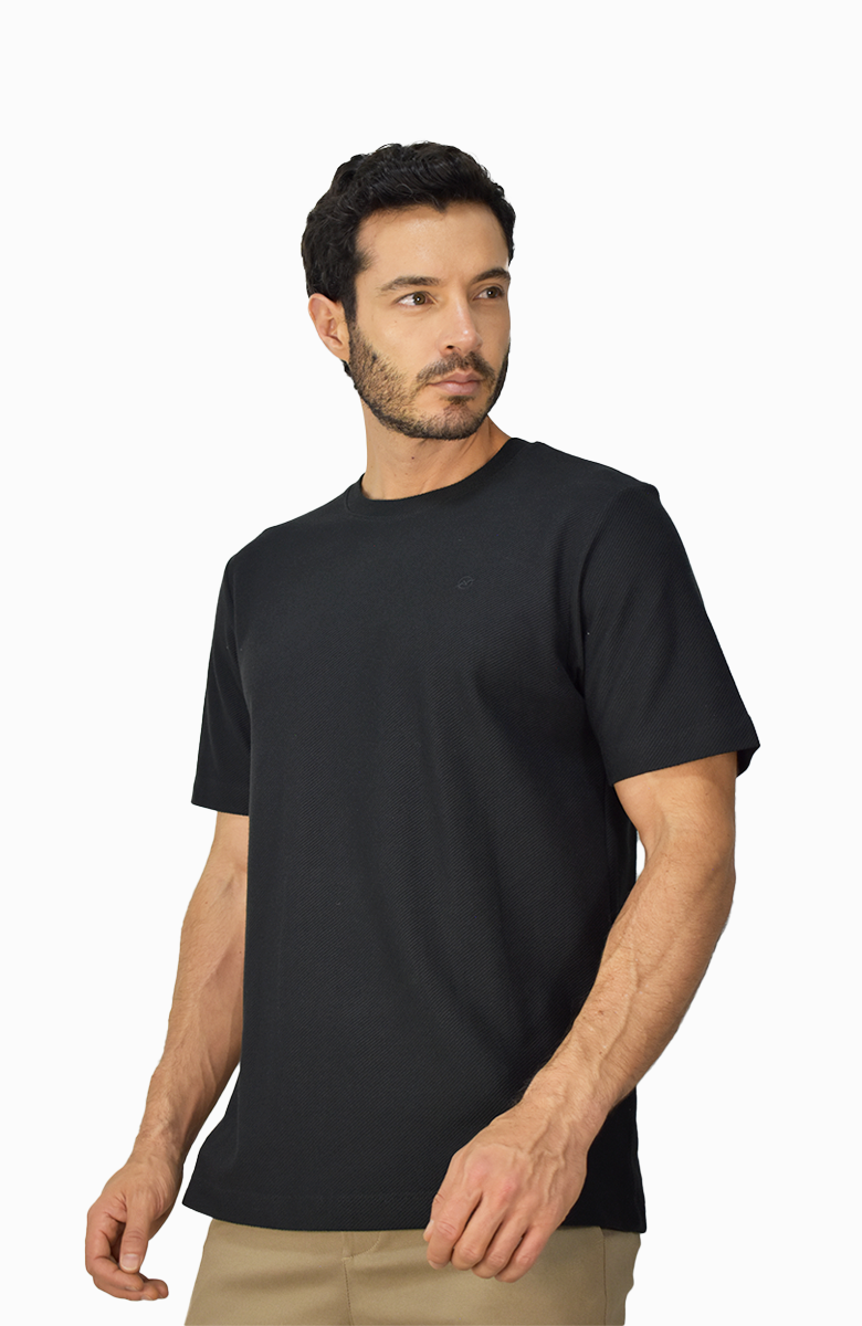 Camiseta texturizada Negra para Hombre