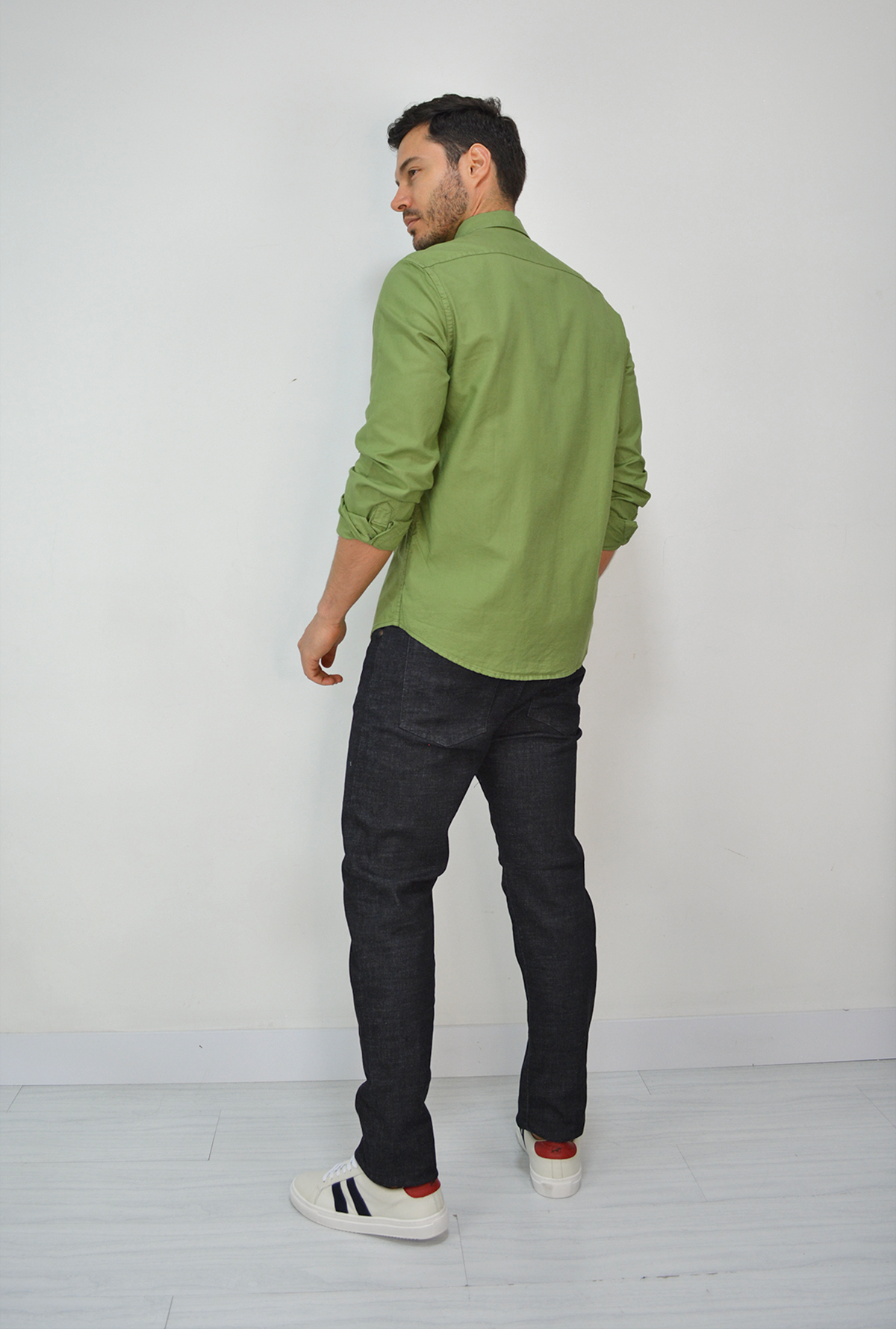 Camisa Verde Manga Larga Oxford  CML3054