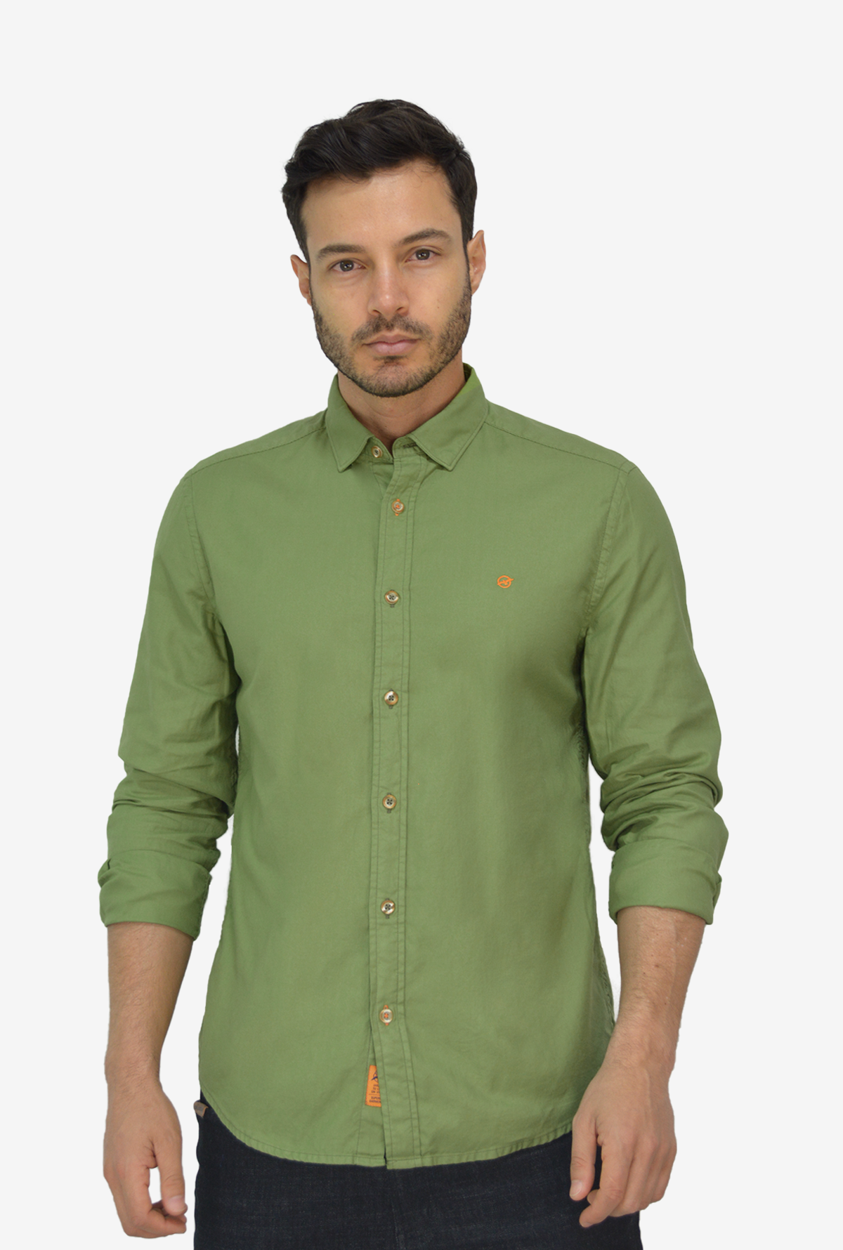 Camisa verde manga 2025 larga
