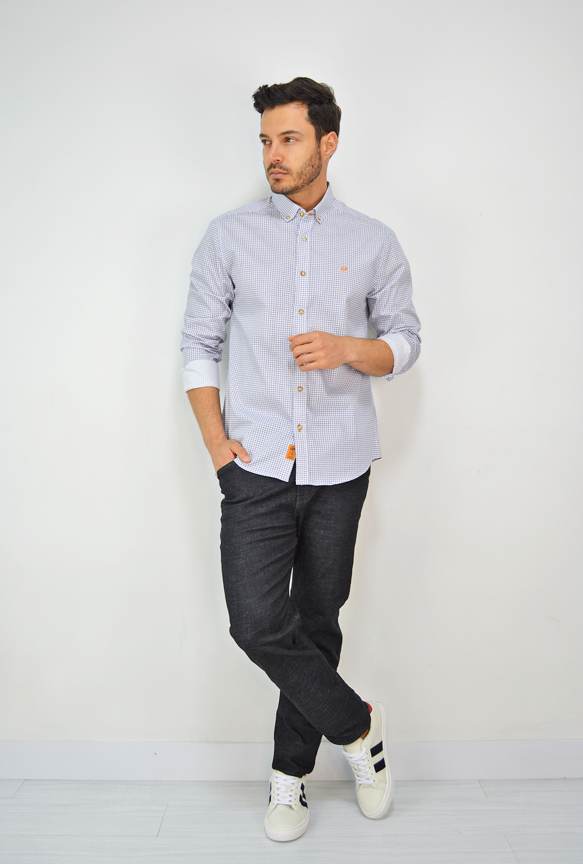 Camisa manga larga blanca para hombre DMCML03
