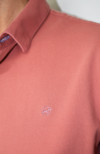 Sobrecamisa en tela Piqué Terracota para Hombre