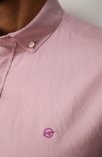 Camisa manga larga Oxford Rosa Claro para Hombre