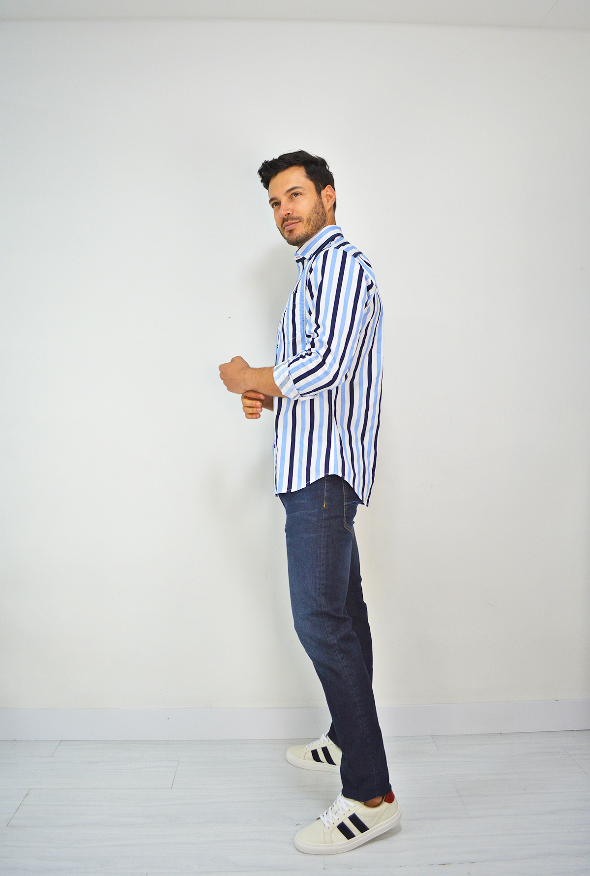 Camisa Manga Larga azul para Hombre CML3118