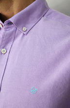 Camisa manga larga Oxford Lila para Hombre