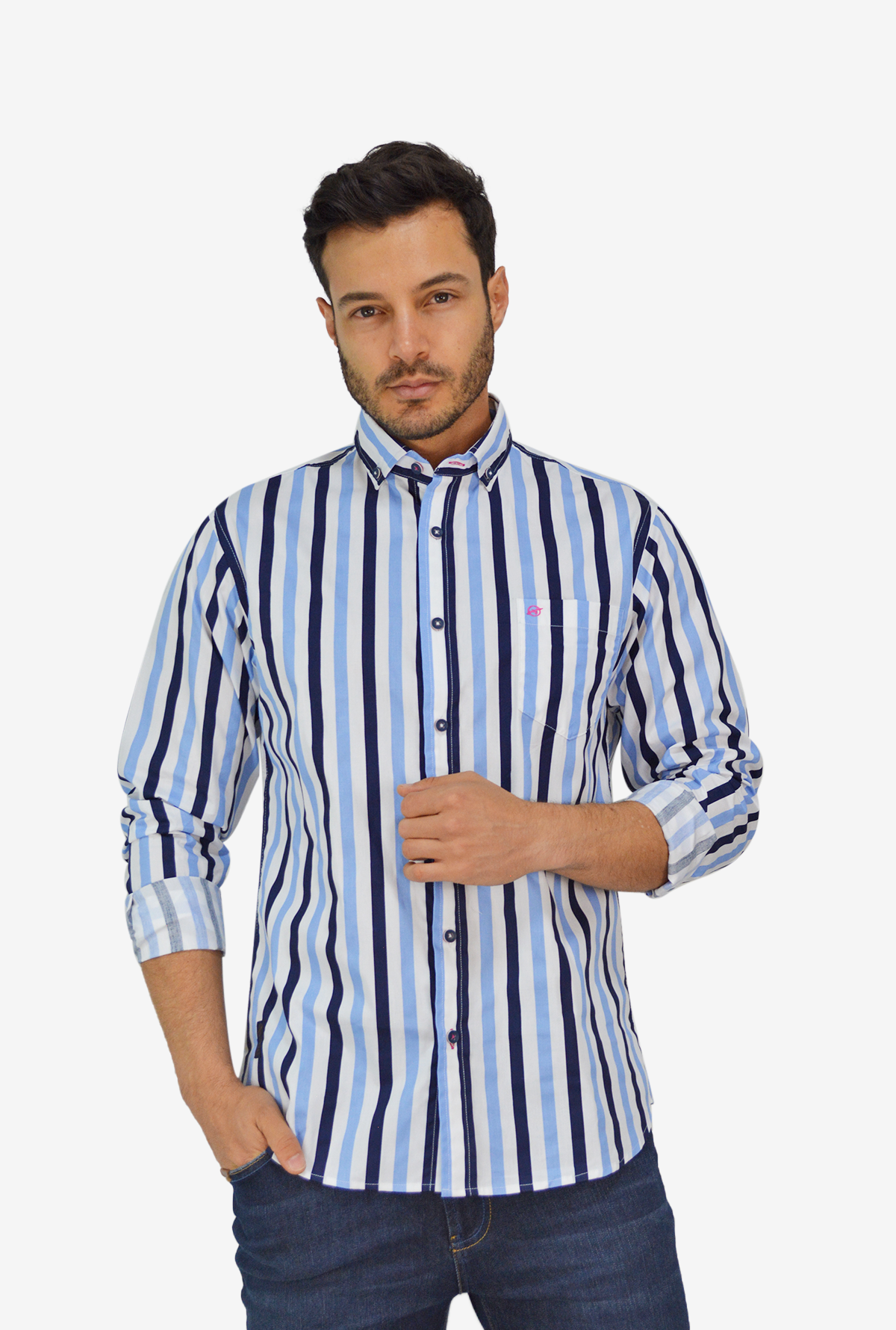 Camisa Manga Larga azul para Hombre CML3118