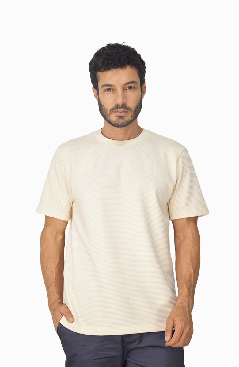 Camiseta texturizada Marfil para Hombre