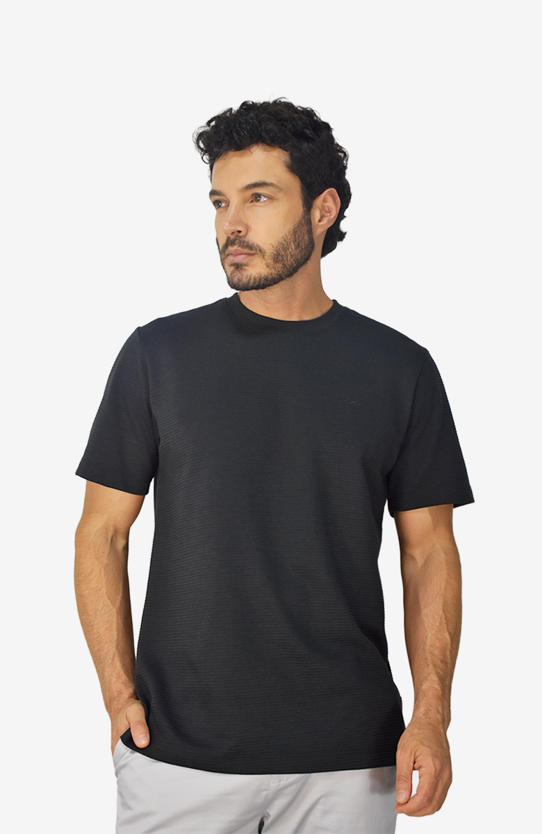 Camiseta texturizada Negra para Hombre