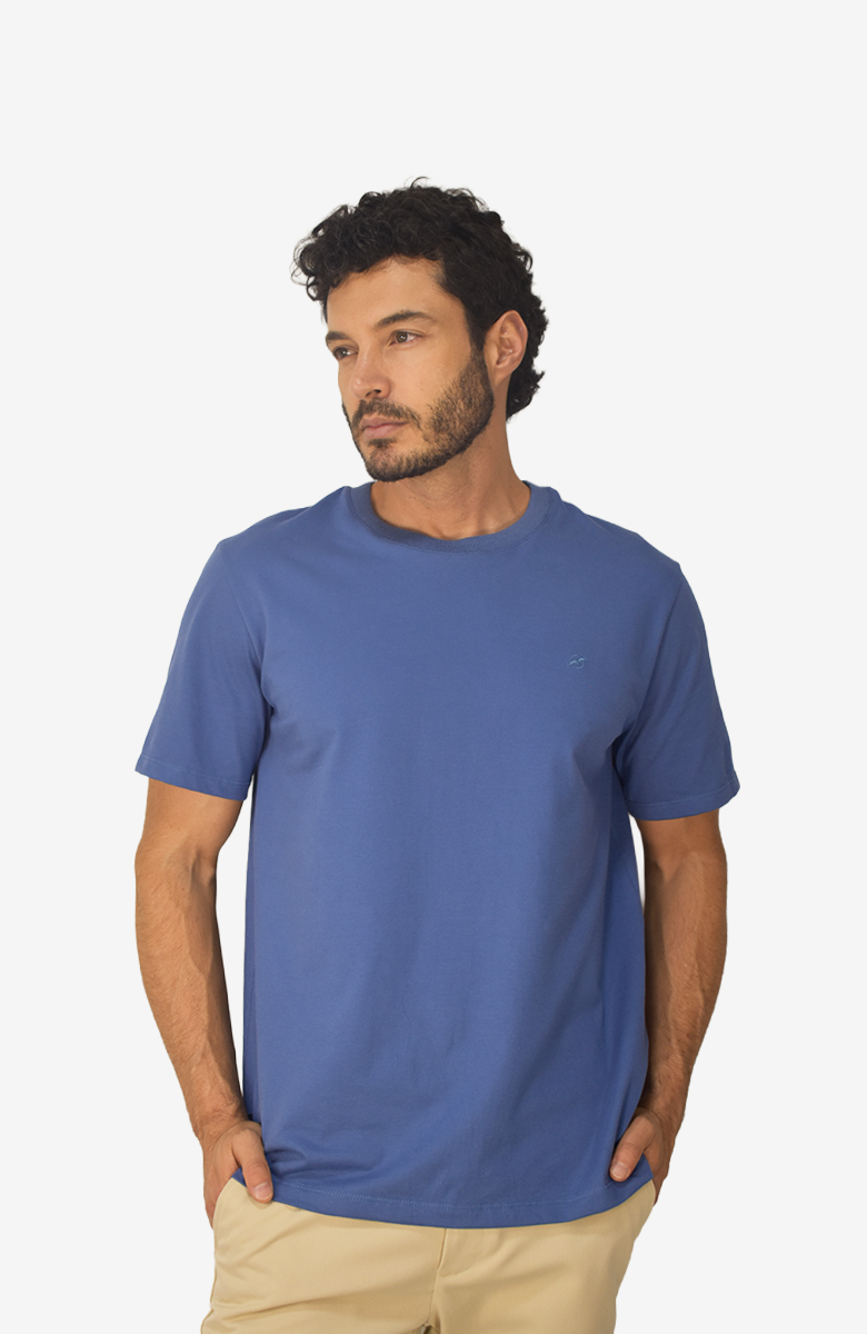 Camiseta en Pique Azul para Hombre