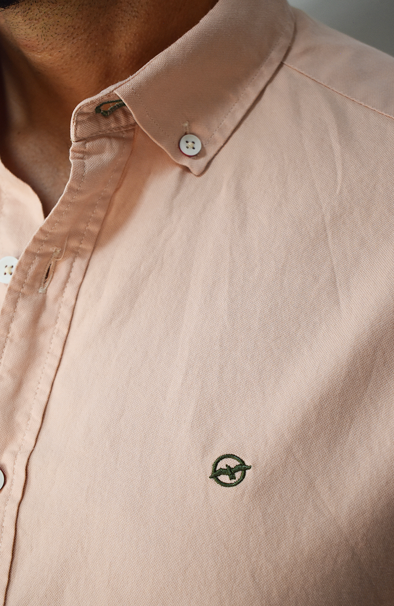 Camisa manga larga Oxford Salmón para Hombre