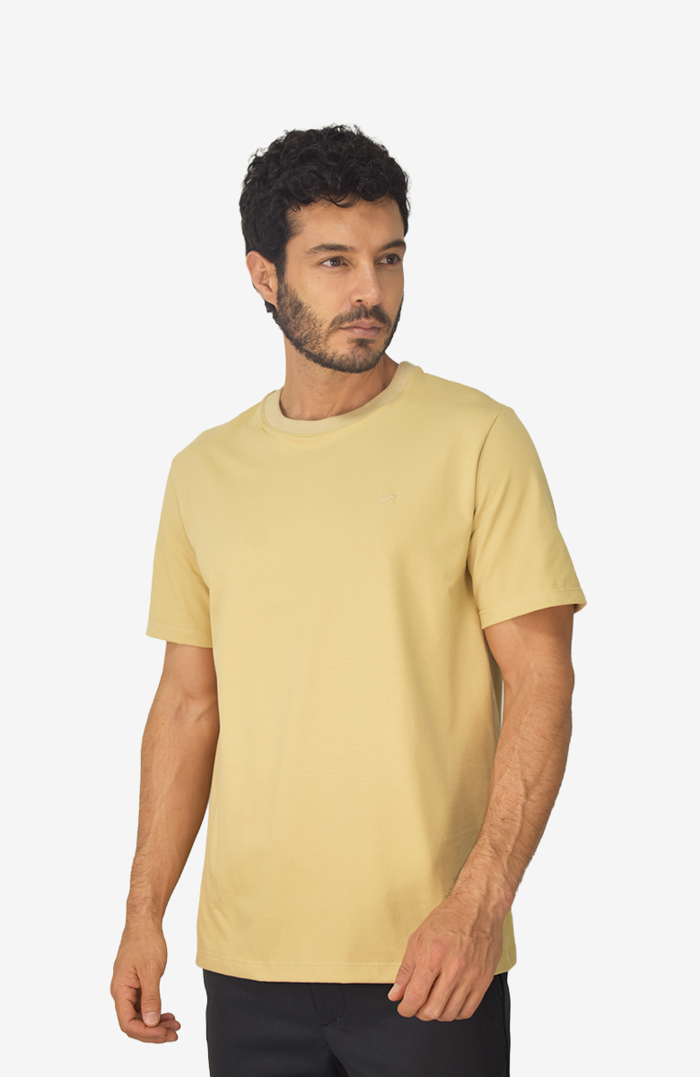 Camiseta en Pique Azul para Hombre Caqui