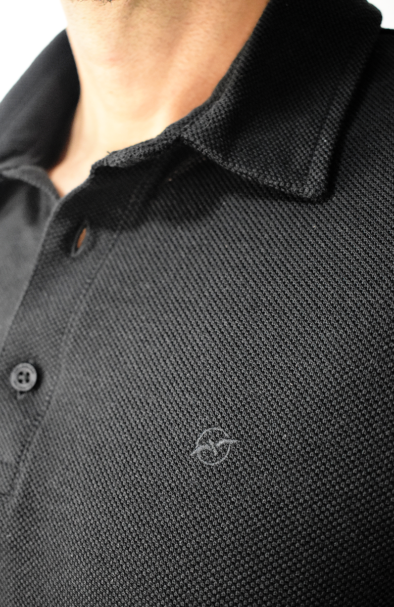 Camiseta polo texturizada Negro para Hombre